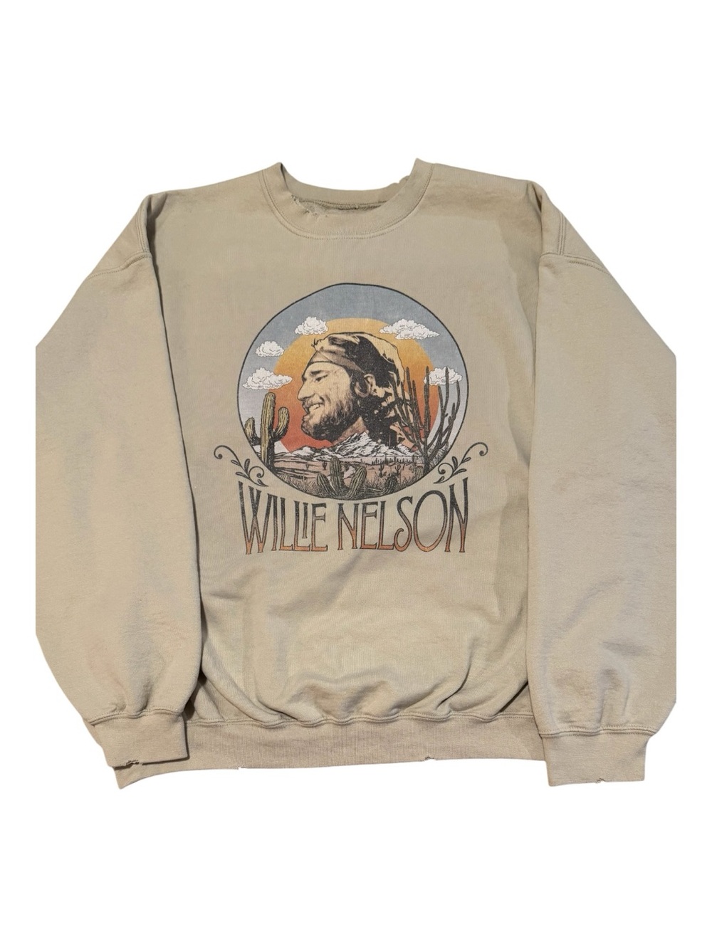 Willie Nelson "In the Sky" Sand Thrifted Sweatshirt